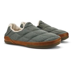 NEW OLUKAI men's puku'i slipper in ash Size 12 Quilted Puffer Style